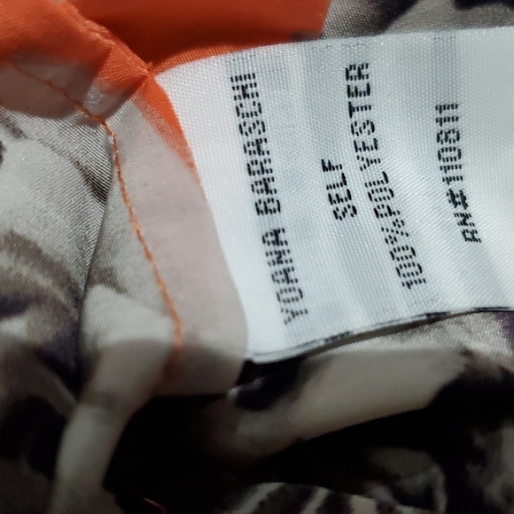 YOANA BARASCHI FLORAL DRESS ORANGE BLACK WHITE SIZE MEDIUM - Picture 9 of 9